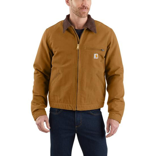 103828 Brn Carhartt Men's Blanket-Lined Detroit Jacket - Relaxed Fit - Duck - 1 Warm Rating