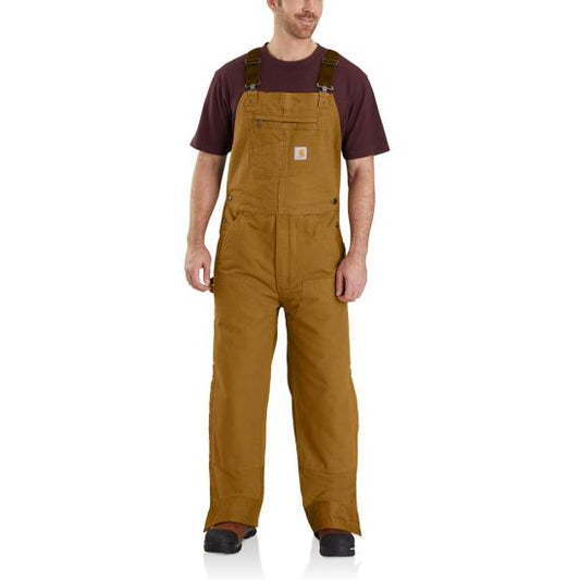 104031 Brn Carhartt Men's Insulated Bib Overall - Loose Fit - Duck - 3 Warmest Rating