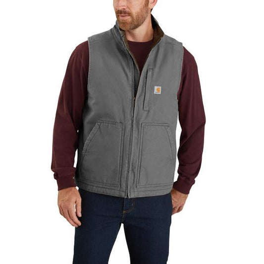 104277 GVL Carhartt Mock-Neck Sherpa-Lined Vest - Loose Fit - Washed Duck
