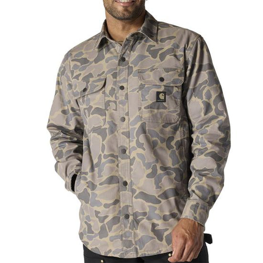 105419 GM5 Carhartt Rugged Flex Relaxed Fit Canvas Fleece-Lined Shirt Jac