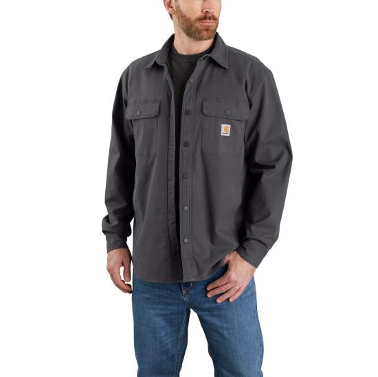 105419 029 Carhartt Rugged Flex Relaxed Fit Canvas Fleece-Lined Shirt Jac