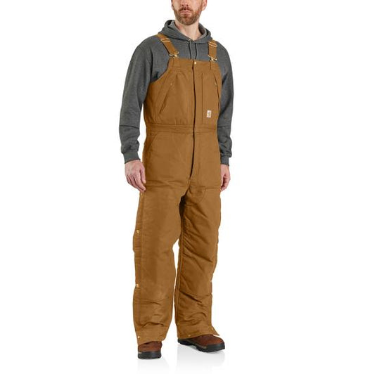 106682 BRN Carhartt Loose Fit Firm Duck Insulated Biberall - 4 Extreme Warmth Rating