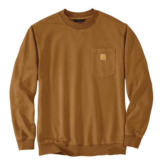 106853 BRN Carhartt French Terry Crewneck Pocket Sweatshirt