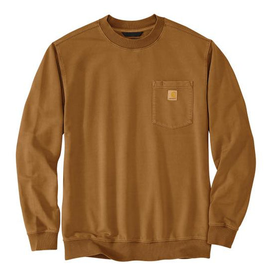 106853 BRN Carhartt French Terry Crewneck Pocket Sweatshirt
