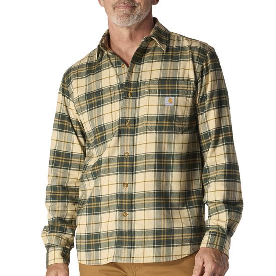 107010 GI5 Carhartt Rugged Flex Relaxed Fit Midweight Flannel Long-Sleeve Plaid Shirt