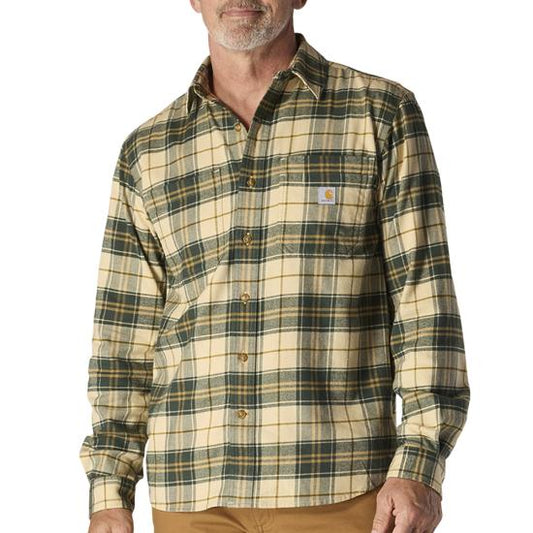 107010 GI5 Carhartt Rugged Flex Relaxed Fit Midweight Flannel Long-Sleeve Plaid Shirt