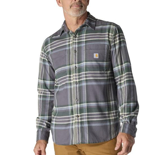 107010 GVL Carhartt Rugged Flex Relaxed Fit Midweight Flannel Long-Sleeve Plaid Shirt