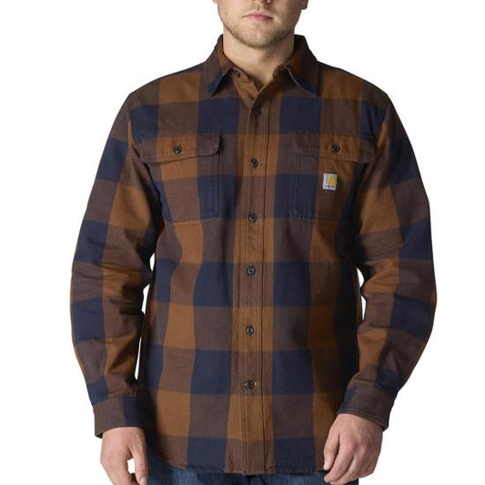 107013 RDK Carhartt Loose Fit Heavyweight Flannel Long-Sleeve Plaid Shirt
