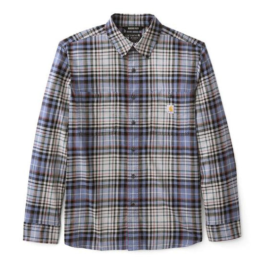 107014 HN9 Carhartt Rugged Flex Relaxed Fit Lightweight Long-Sleeve Plaid Shirt