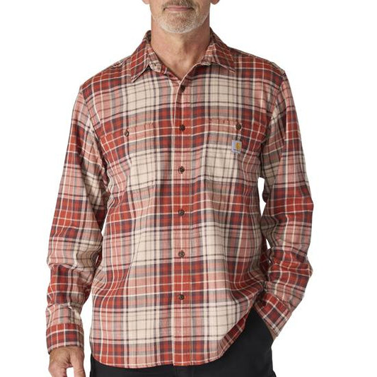 107014 RD1 Carhartt Rugged Flex Relaxed Fit Lightweight Long-Sleeve Plaid Shirt