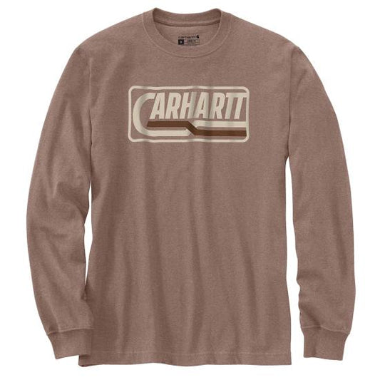 107039 BB0 Carhartt Heavyweight Long-Sleeve Logo Graphic T-Shirt