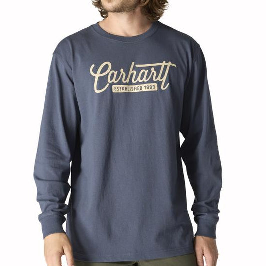 107040 BLS Carhartt Heavyweight Long-Sleeve Script Graphic T-Shirt