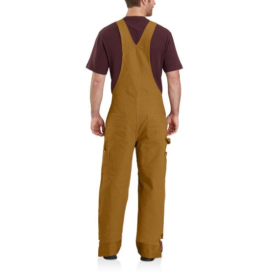 104031 Brn Carhartt Men's Insulated Bib Overall - Loose Fit - Duck - 3 Warmest Rating