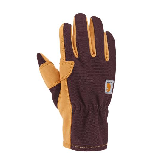 GW0793-W Carhartt Ladies Duck Synthetic Leather Open Cuff Glove