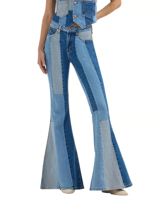112360688 Wrangler x Lainey Wilson Patch Work Bell Bottom Jeans