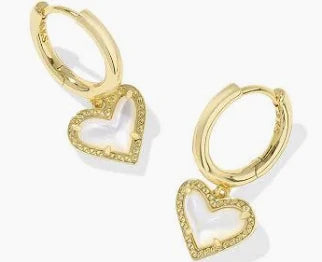 Kendra Scott Gold Ivory Heart Earrings