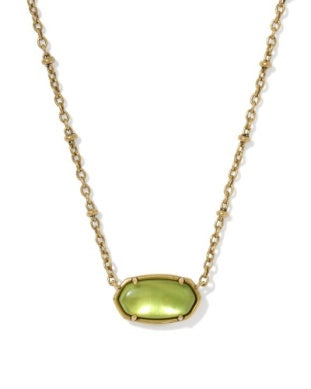 9608805494 Kendra Scott Tiger Striped Elisa Neclace Varigated Chartreuse Green