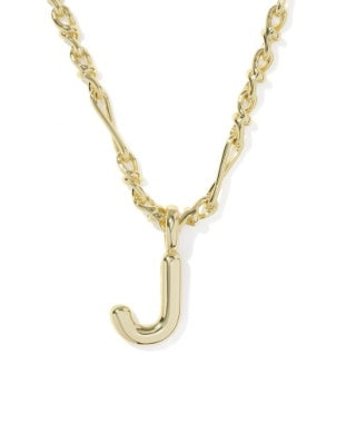 9608805603 Kendra Scott Bubble Letter J Pendent Necklace Gold