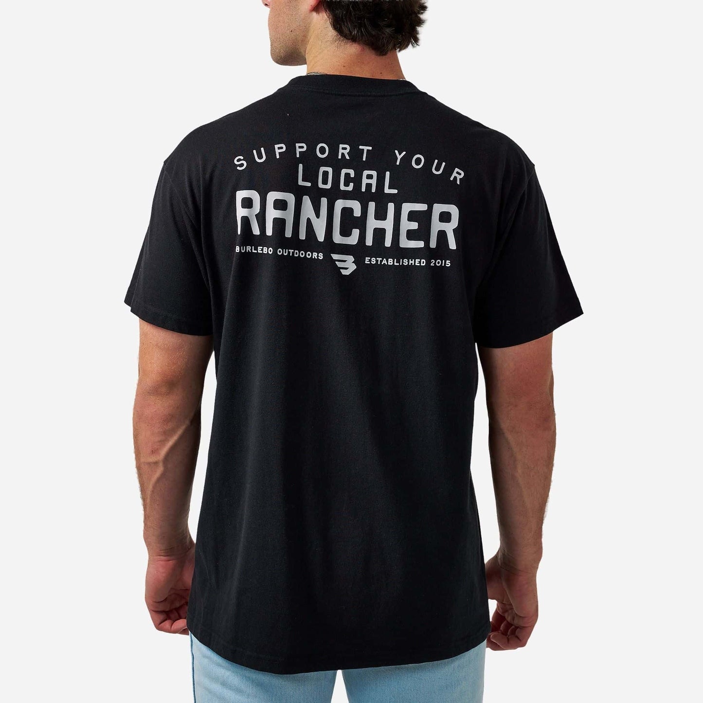 SST-LR-BLK Burlebo Support Your Local Rancher Men's Tee