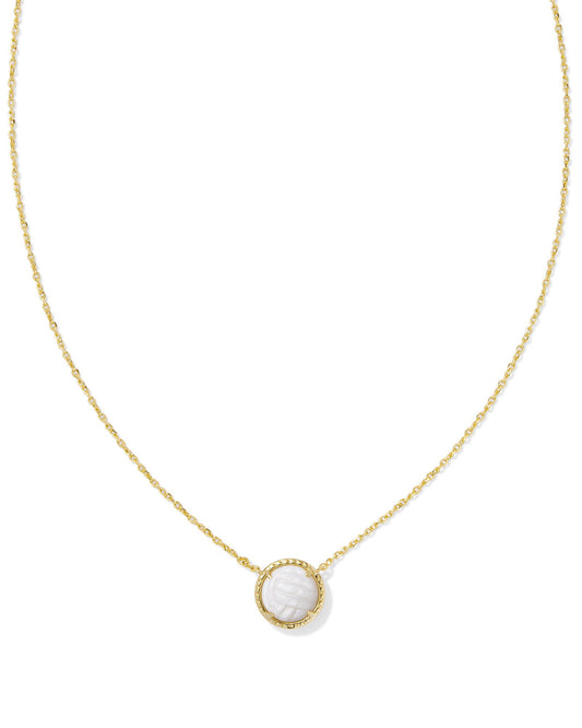 9608866061 Kendra Scott Volleyball Gold Short Pendant Necklace