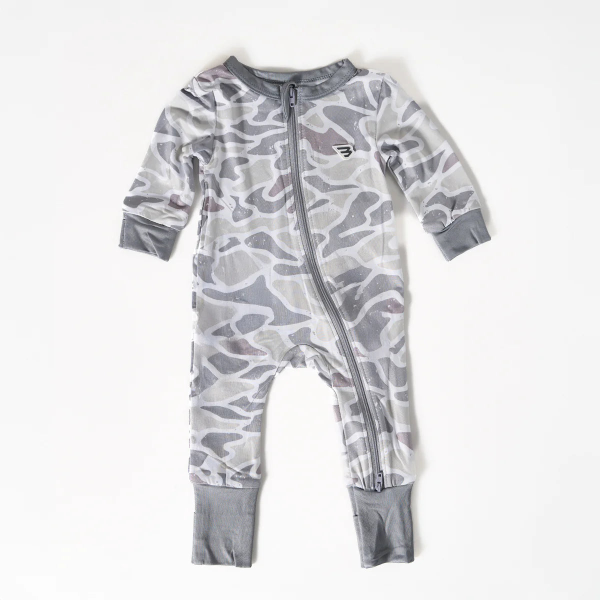 BZU-WC Burlebo White Deer Camo Baby One Piece Zip Up